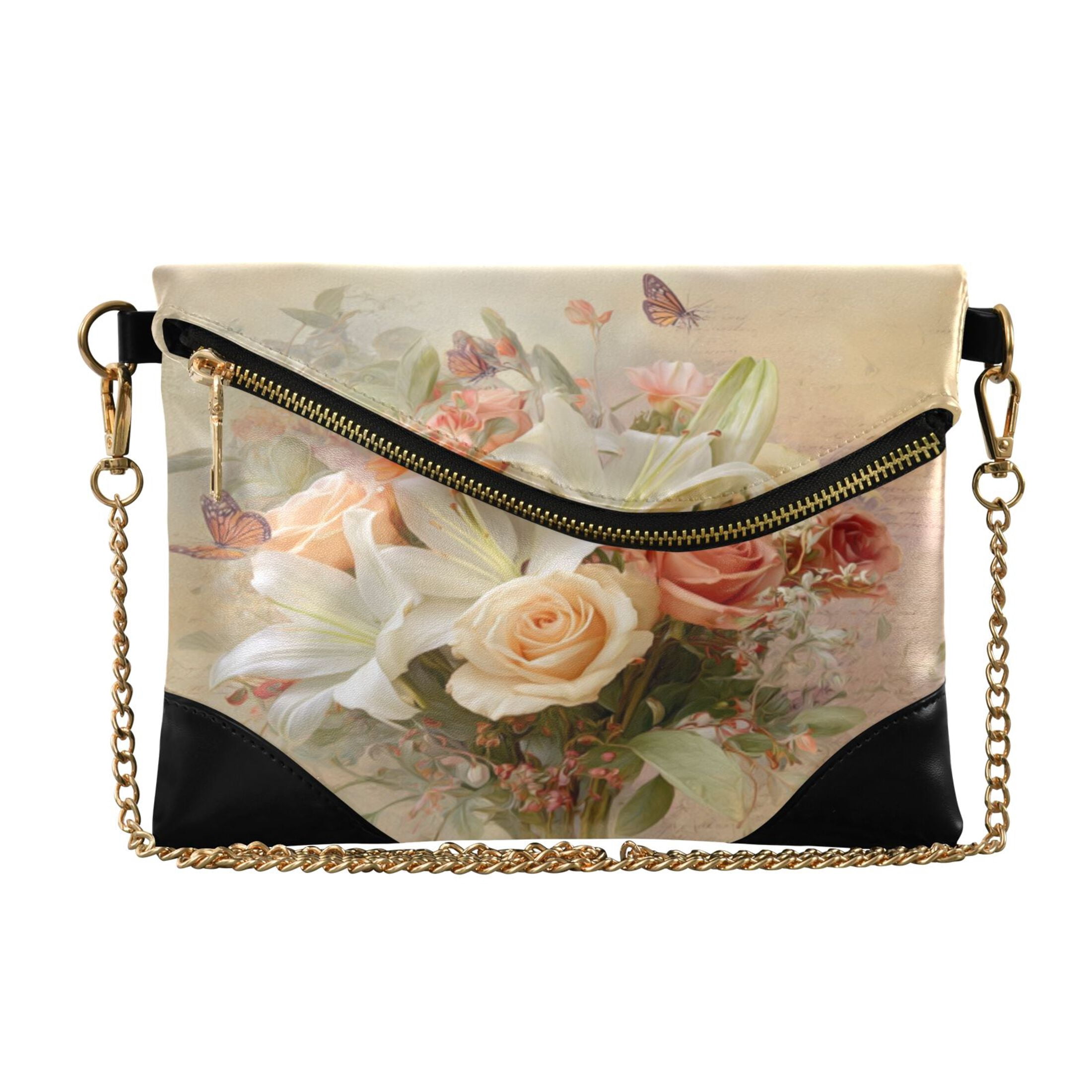 アンティーク　ヴィンテージ　Volupte 花柄クラッチバッグ　USA Clutch Bouquet