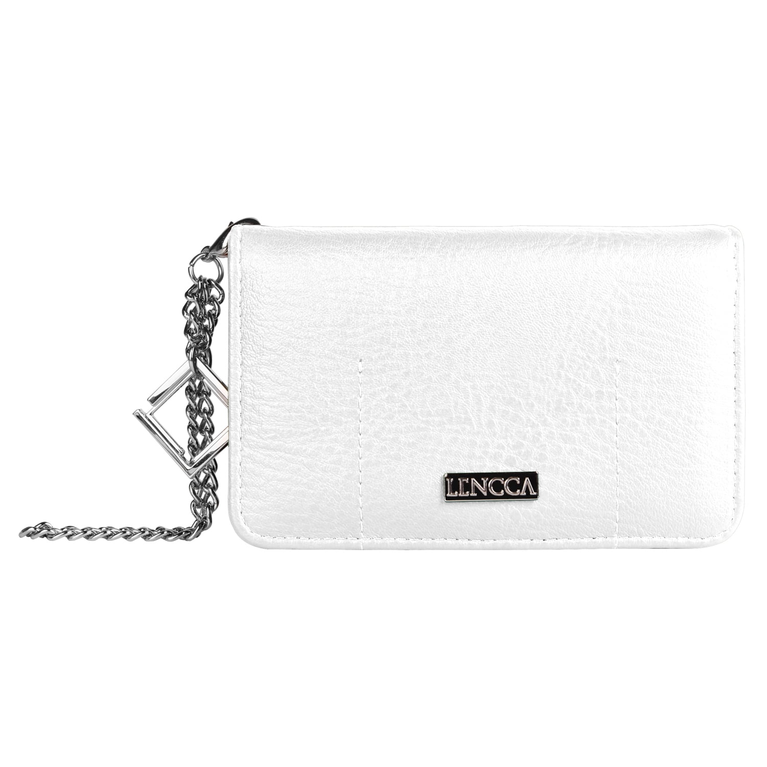 Women Clutch Wristlet Wallet Case with Phone Compartment (White)