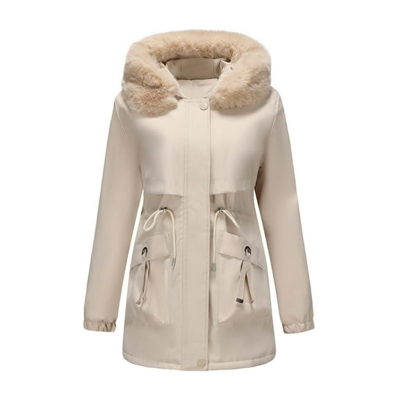 Women Coat Fashion Solid Color Casual Zipper Winter Hooded Stand Sports Long Sleeve Parkas Women's Winter Coats Jackets for Women Trendy Cute Clothes for Women L