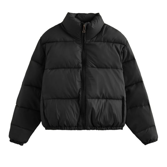 Women Coat Fashion Women Solid Stand-up Collar Cardigan Down Jacket Outerwear Padded Coat Women's Winter Coats Jackets for Women Trendy Cute Clothes for Women XS