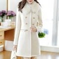 thumbnail image 1 of Women Coat Jacket Winter Warm Outwear Wool Lapel Trench Parka Overcoat, 1 of 6