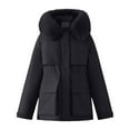 thumbnail image 1 of Women Coats and Jackets, Yigetop Women's Long Winter Puffer Coat Warm Thicken Fleece Lined Down Jacket Detachable Hooded Parka Women Coats Winter Black L, 1 of 1