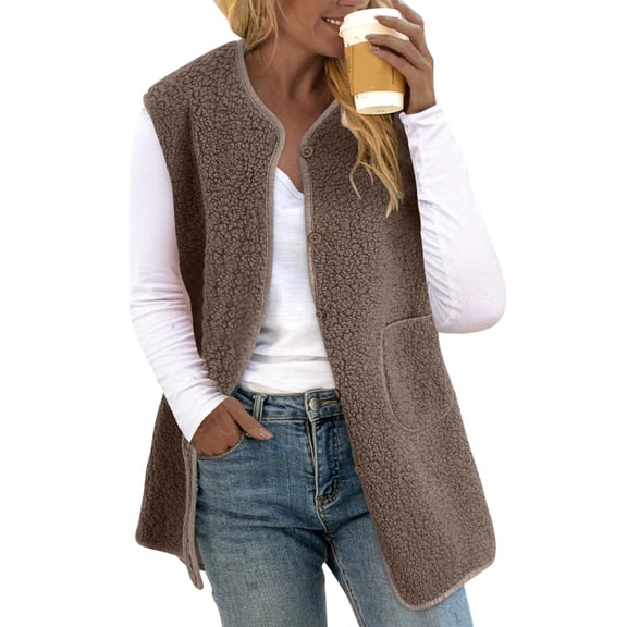 Women Coats Lambswool Vest Jacket Casual Vest Jacket Vest Stylish Classic Clothes