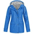 thumbnail image 1 of Women Coats Winter Waterproof Rain Rain Solid Hooded Windproof Outdoor Petite Plus Size Fall Jackets Ladies, 1 of 6