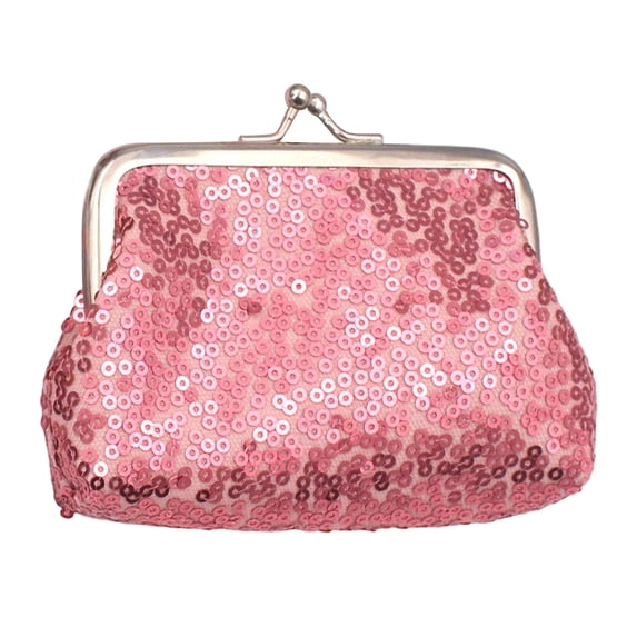 Women Coin Purse,with Metal Hinge And Kiss-lock Design,Lightweight Portable Mini Wallet,with Sequined Glitter Vintage Pouch for Coins Cards Lipstick