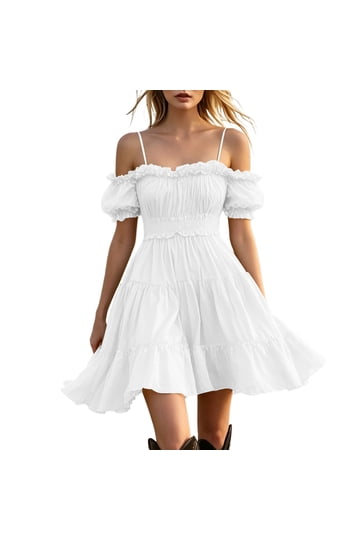 white cold shoulder beach dress White Romantic Dress/ruffled Dress/off Shoulder Dress/open Back Dress, Beach Dress/summer Dress/long Maxi Dress/loose Dress/ Oversized/f2158