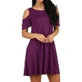 thumbnail image 1 of ZXSXSY Women Cold Shoulder Solid Color Party Dress with Pocket, 1 of 6
