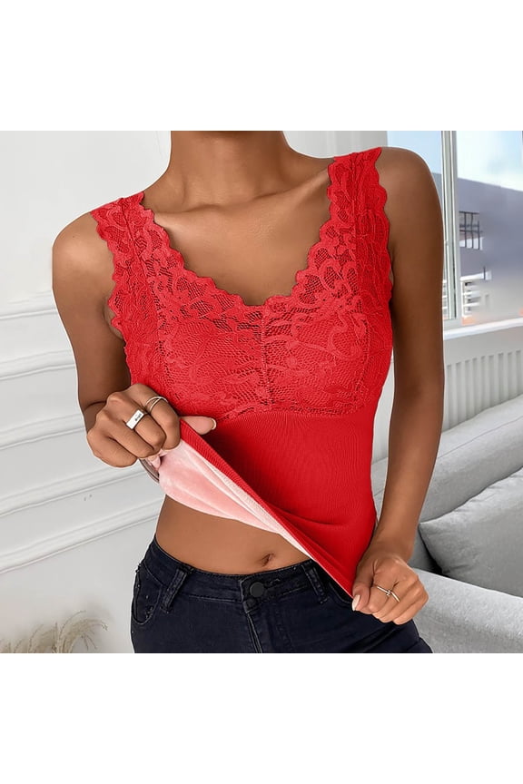 Womens Thermal Underwear Top Double Brushed Red Velvet Chest Pad Slim Fit Large Size Seamless Cold Weather Base Layer