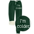 thumbnail image 1 of Women I'm Colder Letter Print Elastic Waist Casual Pocket Drawstring Plus Sweatpants Women Plaid Pants Casual plus Size Yoga Pants for Women 2x Tan Pants for Women Business Casual Clothes for Women, 1 of 3