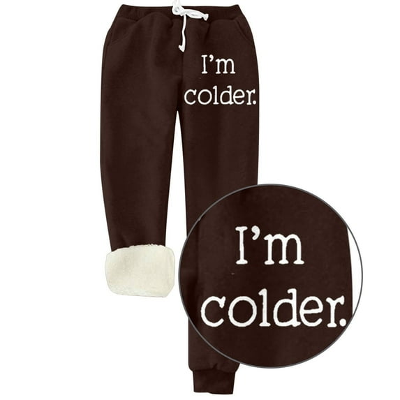 Women I'm Colder Letter Print Elastic Waist Casual Pocket Drawstring Plus Sweatpants Women Plaid Pants Casual plus Size Yoga Pants for Women 2x Tan Pants for Women Business Casual Clothes for Women