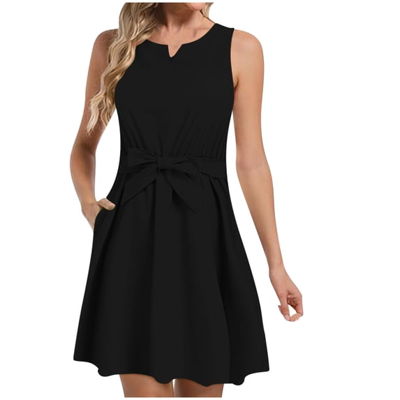 Women Collared V Neck Dresses Homecoming Dress for Women Sleeveless Spaghetti Strap Midi Formal Prom Party Evening Gowns Modest Plain Summer Fall Dresses 2026
