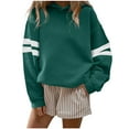 thumbnail image 1 of Women Color Block Oversized Sweatshirt Casual Long Sleeve Crewneck Fleece Pullover Shirts Dressy Trendy Loose Fall Tops, 1 of 5