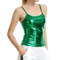 thumbnail image 1 of Women' Color Sexy Camisole Slim Fit Vest With Thin Shoulder Strap Top Green L Green L, 1 of 3