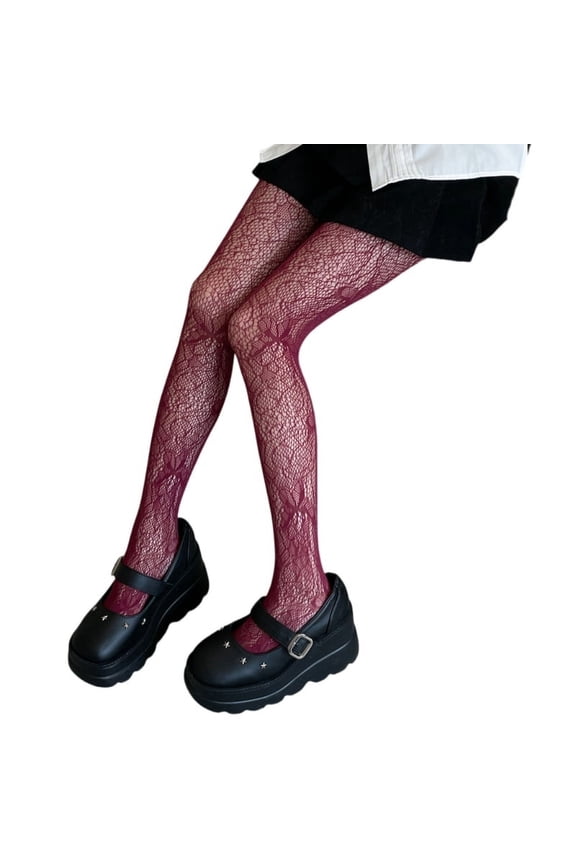 Women Colored Fishnet Mesh Tights Vintage Butterfly Jacquard Pantyhose Stockings