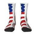 thumbnail image 1 of Women Colorful Crew Socks Baseball Lace Flag Novelty Fun Socks For Mens, 1 of 7
