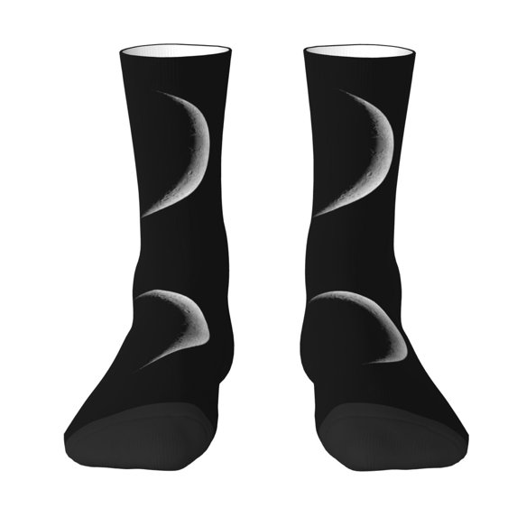 Women Colorful Crew Socks Crescent Moon Novelty Fun Socks For Mens