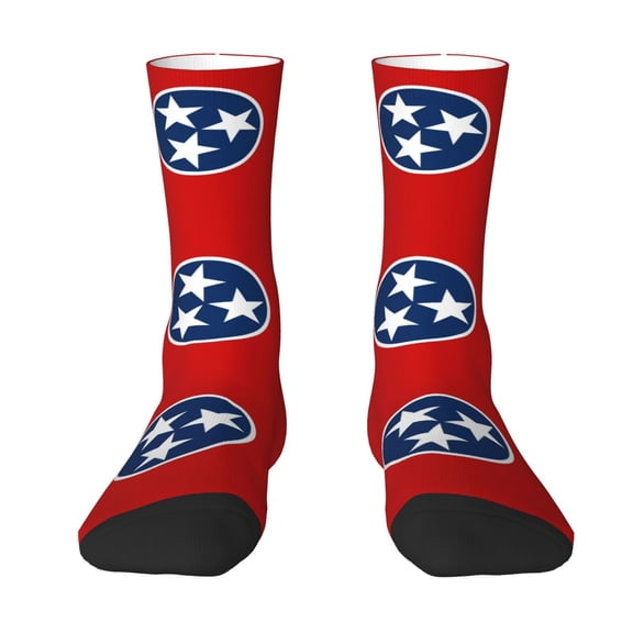 Women Colorful Crew Socks Tennessee Flag Novelty Fun Socks For Mens