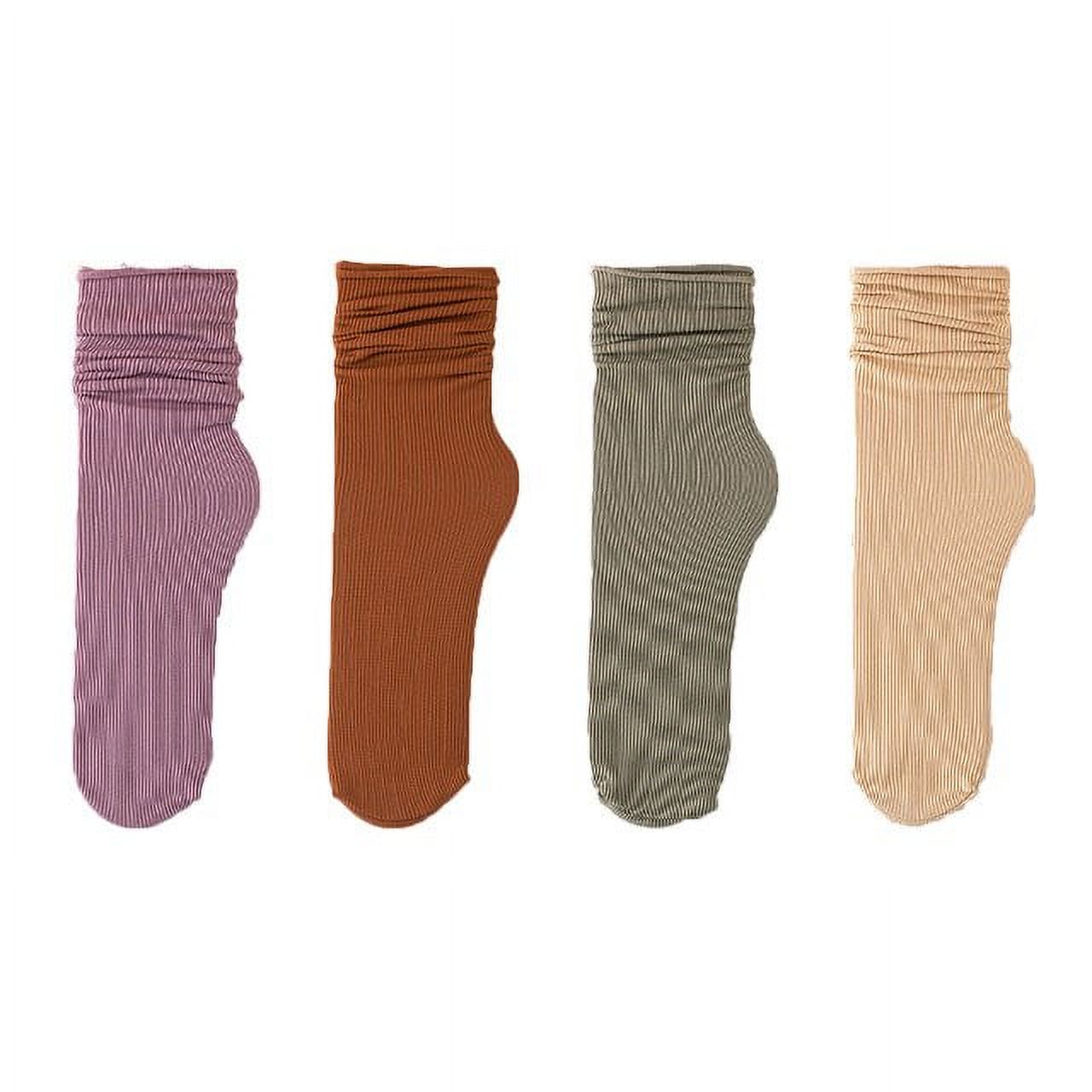 Women Colorful Loose No Pilling Socks Knitting Rib Thin Spring Summer