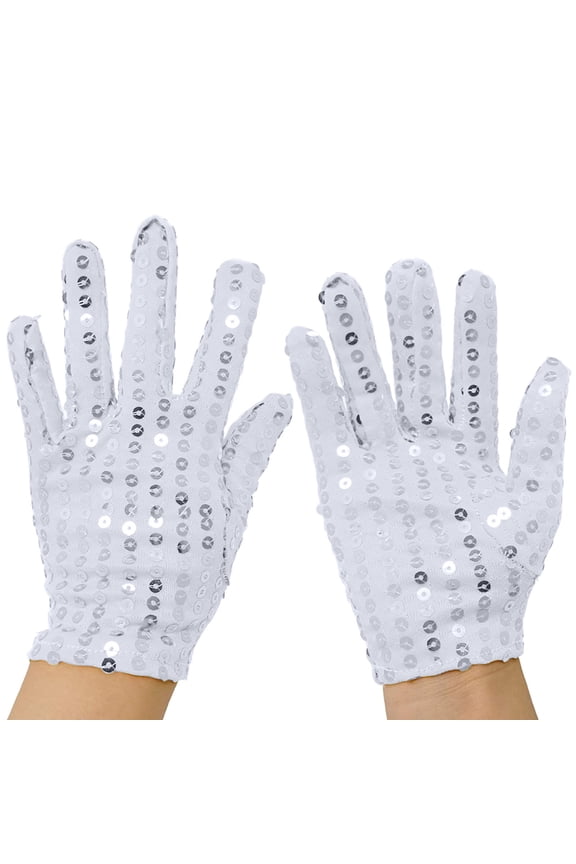 SENGTONG Women Colorful Stage Performance Sequin Gloves Performance Dress Decoration Party Gloves Women Mittens