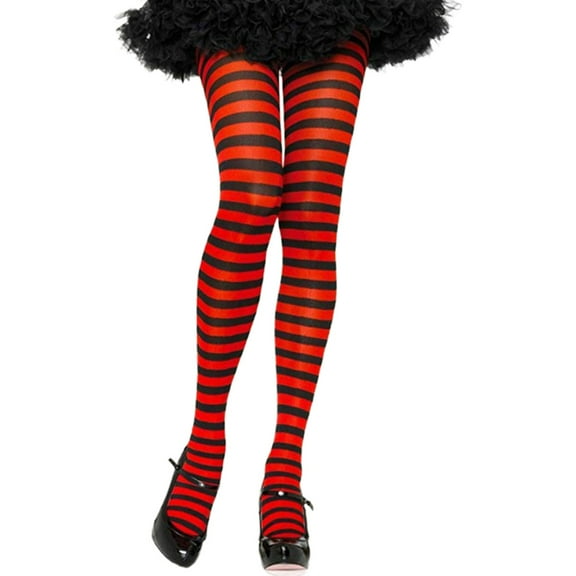 Women Colorful Striped Tights Footed Pantyhose Stockings for Mardi Gras Carnival