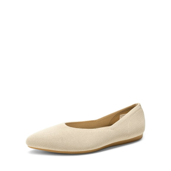 Women Comfort Ballet Flats Pointed Toe Lightweight Knit Shoes with Memory Foam Insole Non Slip Sole Dressy Casual Everyday Wear