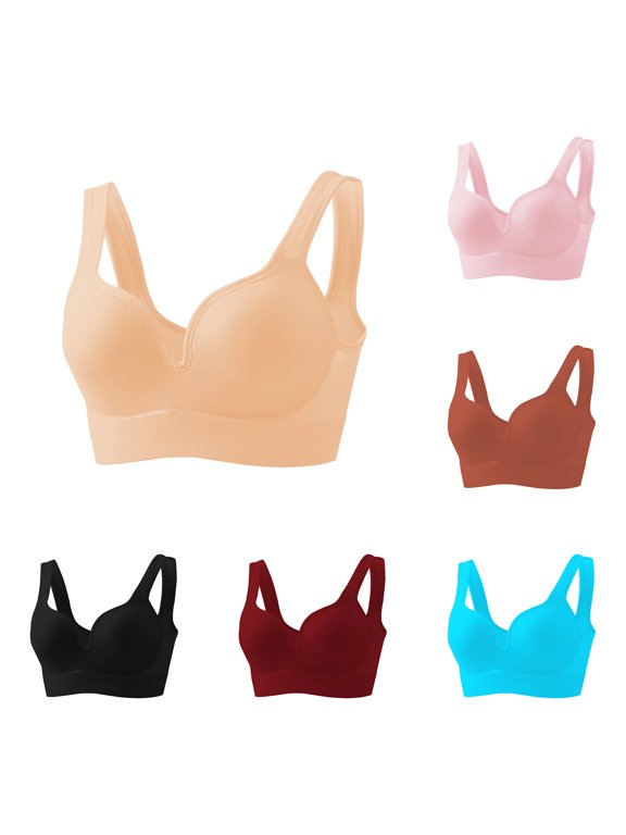 Women Comfort Seamless Bra Wireless Full Coverage Adjustable Supportive Shaping Bra with Wide Shoulder Straps for Everyday Wear