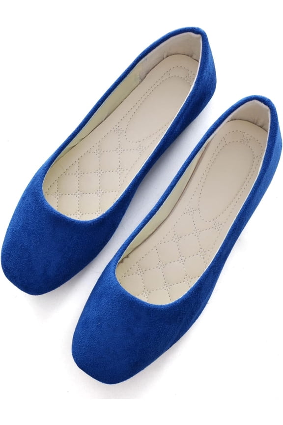Women Comfort Square Toe Ballets Flats, Slip On Classical Walking Shoes for Wedding/Driving/Dating