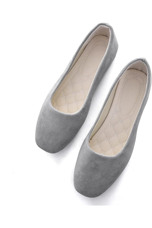 Women Comfort Square Toe Ballets Flats, Slip On Classical Walking Shoes for Wedding/Driving/Dating