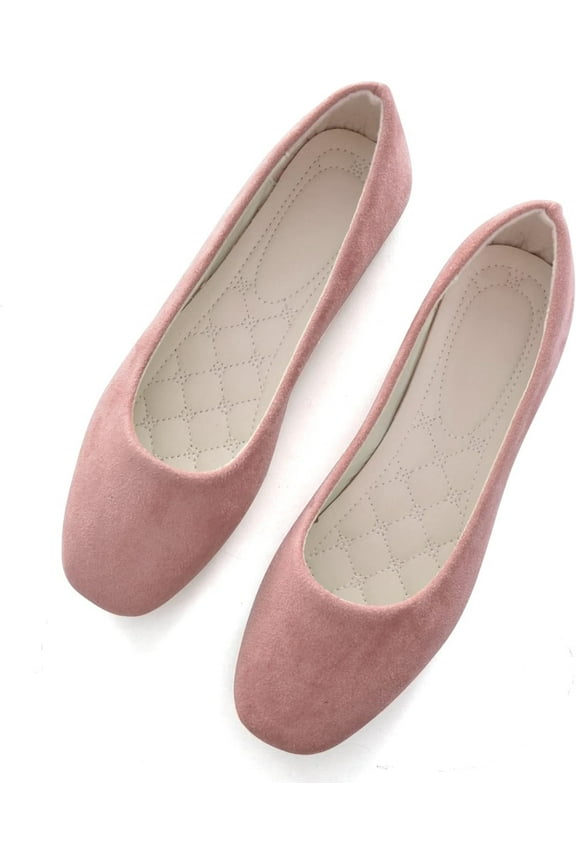 Women Comfort Square Toe Ballets Flats, Slip On Classical Walking Shoes for Wedding/Driving/Dating