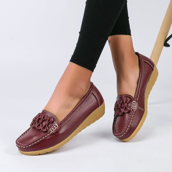 On Women Comfort Walking Flat Loafers Casual Shoes Driving Loafers Walking Shoes for Women Womens Flats PU Leather Comfort Flat Shoes Loafers(Color:,Size:9)