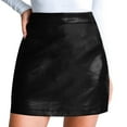 thumbnail image 1 of Women Comfortable Fashion Basic High Waist Leather Bodycon Mini Pencil Skirt Club Basic Leisure Dailywear, 1 of 9