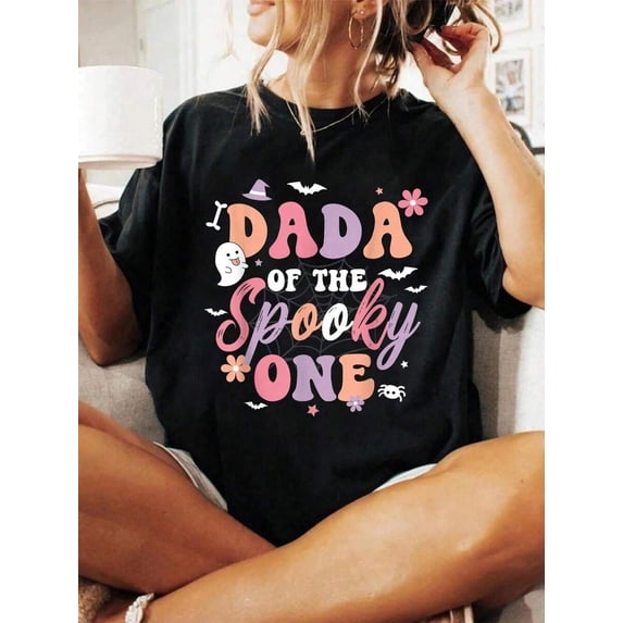 Women Comfortable Halloween Graphic T-Shirt Dada Of The Spooky One Halloween Top