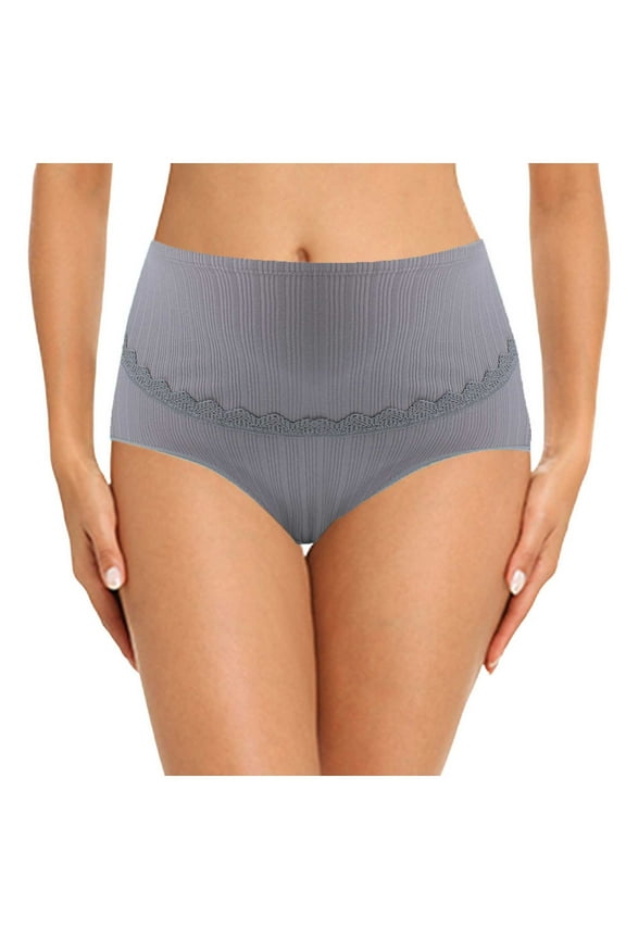 Women Comfortable High Waist Maternity Panties Large Size Breathable Belly Support Adjustable Pregnancy Lace Ribbed Briefs Fart Pads for Underwear Women Lace High Waist Panties G String plus Size