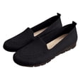 thumbnail image 1 of Women Comfortable Knit Slip On Shoes for Dance Long Distance Walk Travel Mesh Breathable Step In Flats Loafers, 1 of 5