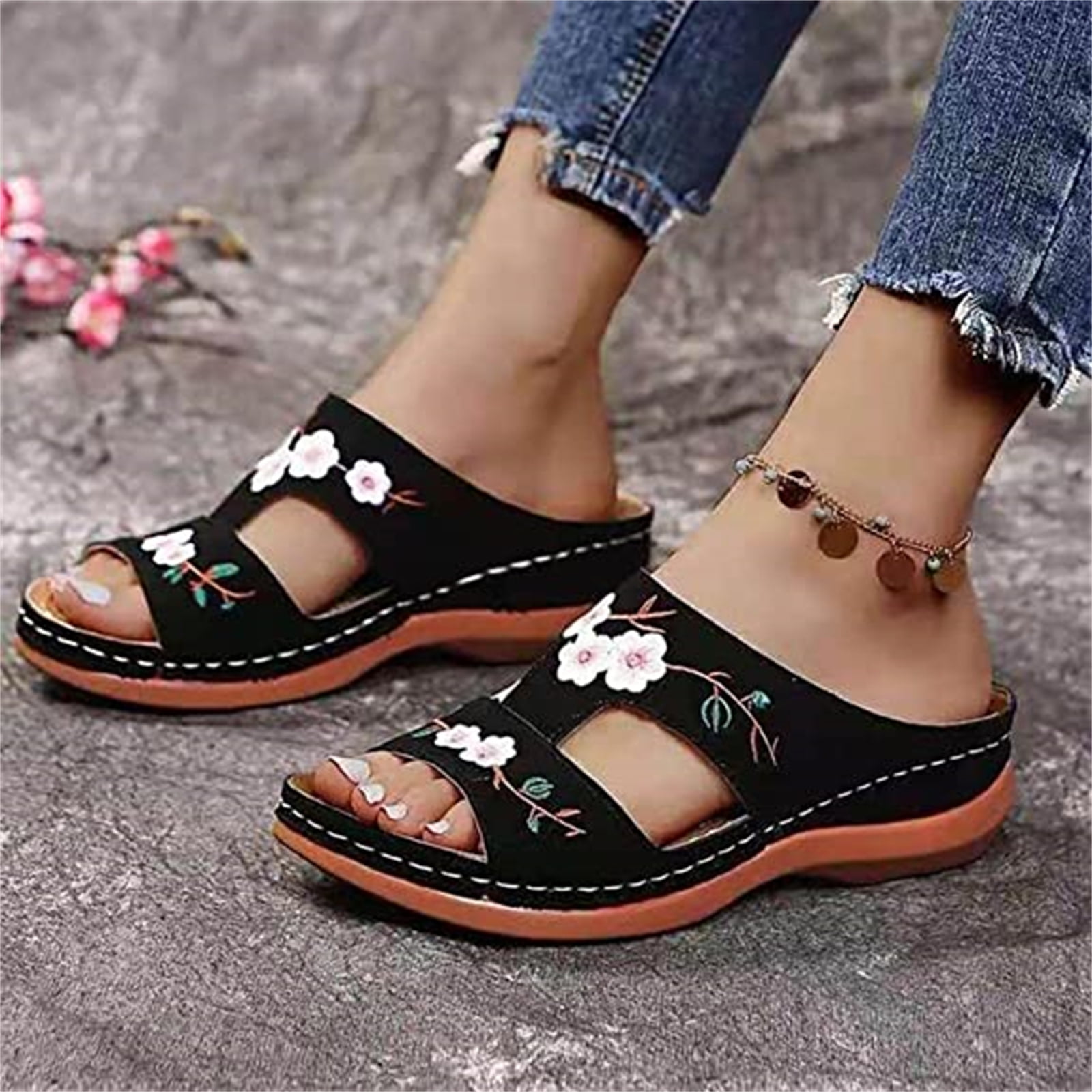 Women Comfortable Orthopedic Sandals Walking Arch Support Dressy Summer ...