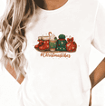 thumbnail image 1 of Women Comfortable and Trendy Tee T-Shirt Christmas Boots Hat Print Top Short Sleeve Round Neck White S-5XL, 1 of 4