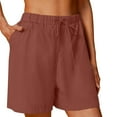 thumbnail image 1 of Women Comfy Drawstring Casual Elastic Waist Pocketed Shorts Grey, 1 of 5