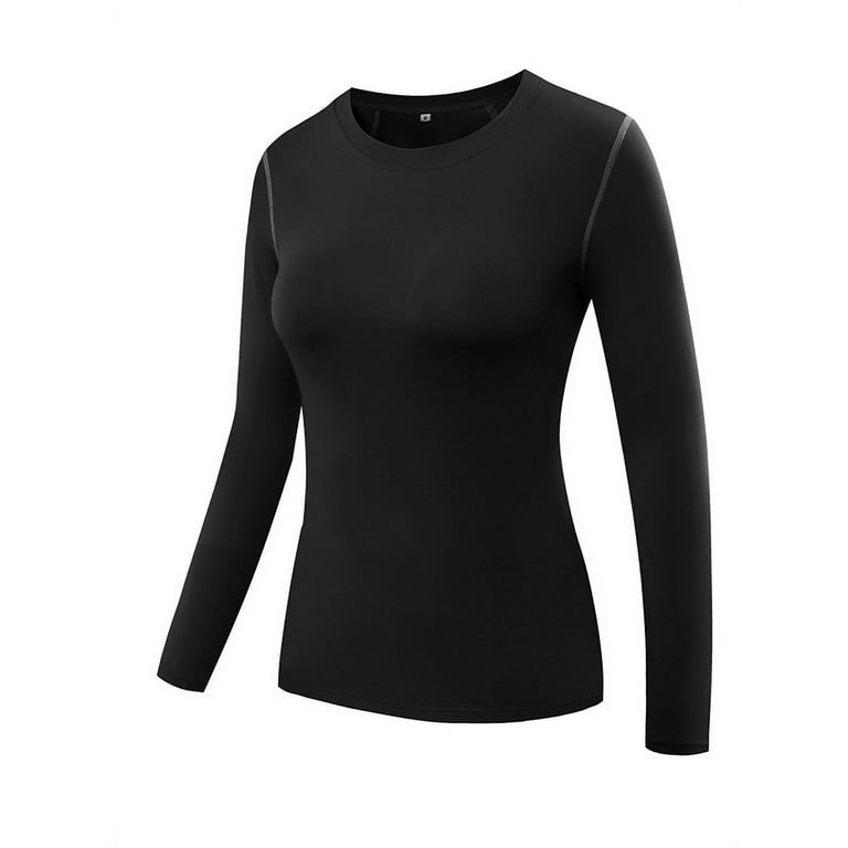 Women Compression Quick-Dry T-shirts Long Sleeve Activewear Tight Fitness  Yoga Tops