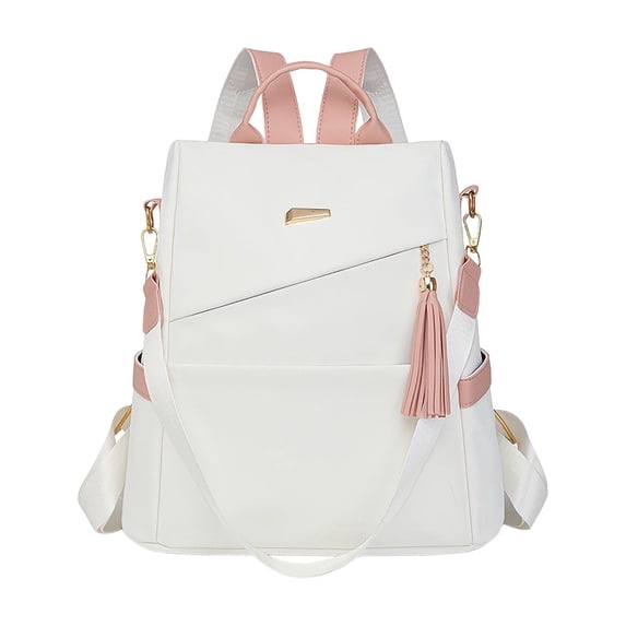 Women Convertible Backpack Purse, Faux Leather Travel Shoulder Bag with Tassel Charm, Anti Theft Casual Daypack, Multi Way Fashion Backpack Handbag for Daily Commute Shopping School Weekend Travel