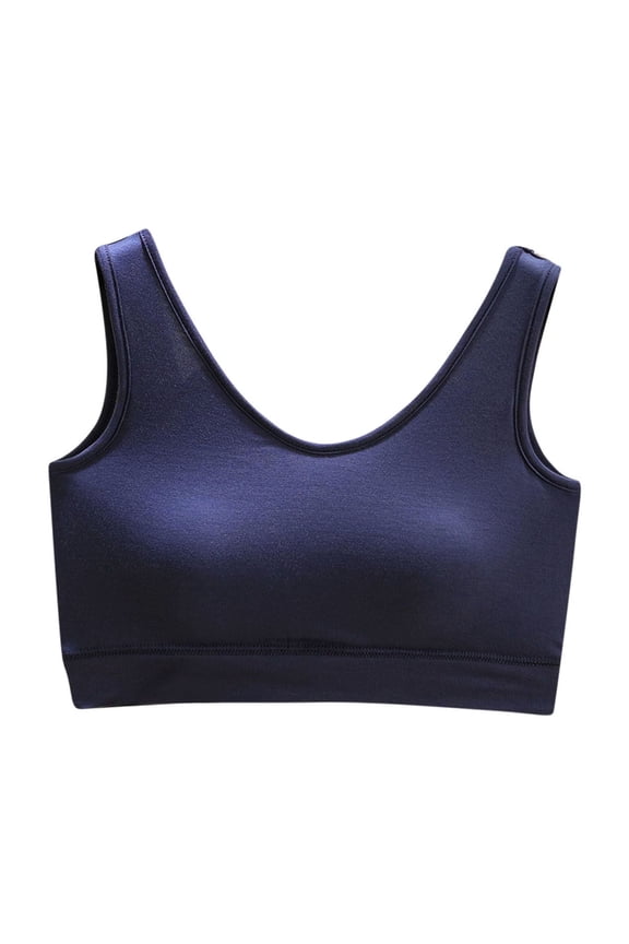 Women Convertible Bra Women's Wireless Underwear Full Cover Pullover Bra Built in Pads - Everyday Bralette for Teen Girls Blue 4XL