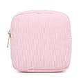 thumbnail image 1 of Corduroy Makuep Bag Small Coin Purse Fashionable Solid Color Zippered Cosmetic Storage Toiletry Case for Women, 1 of 9