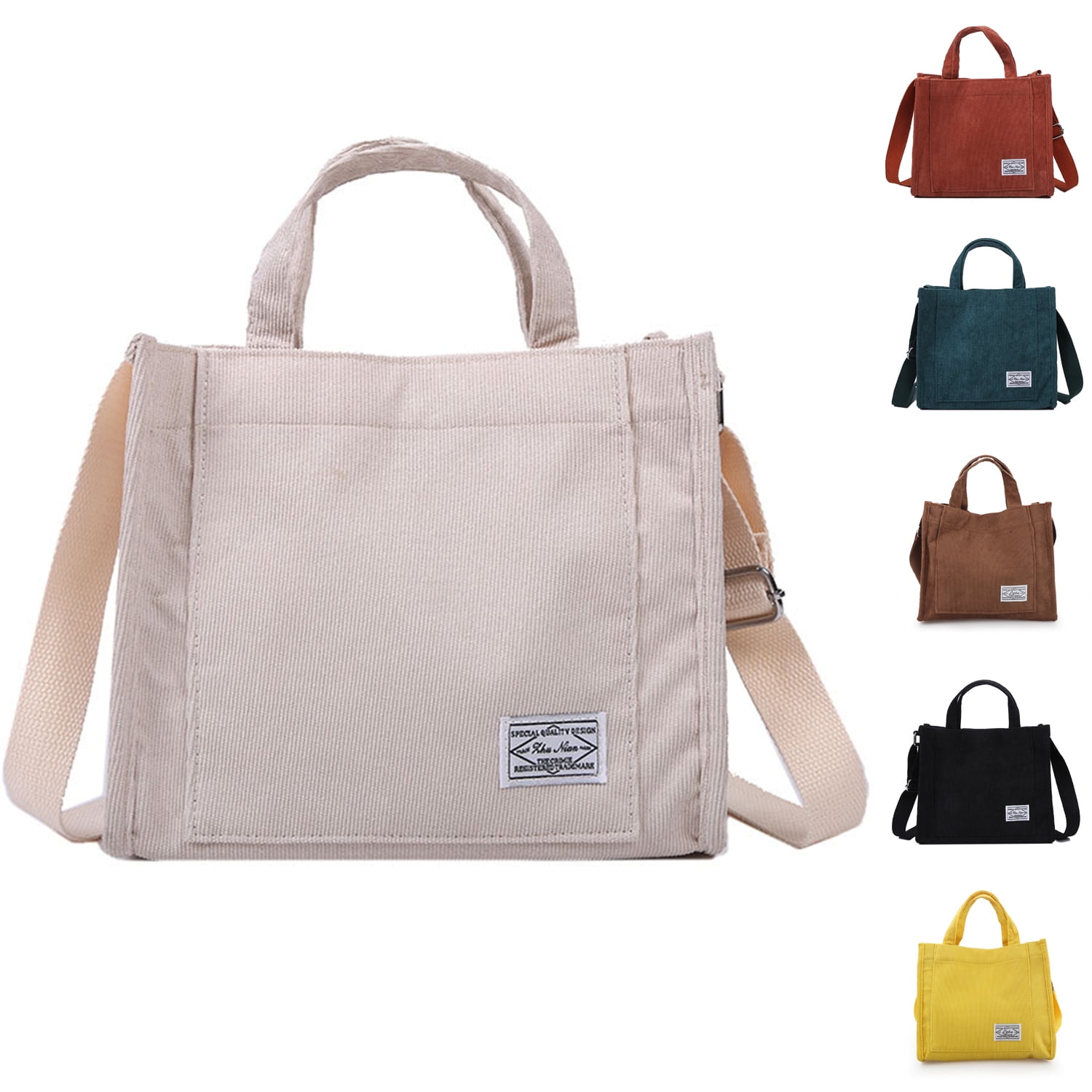 Women Corduroy Tote Bag Large Capacity Shoulder Bag Canvas Casual ...
