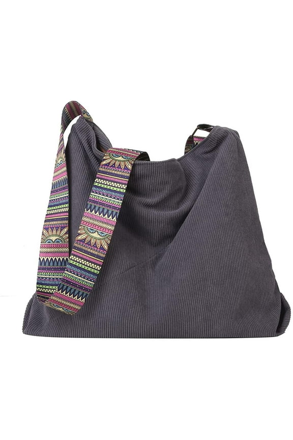Women Corduroy Tote Bag Large Shoulder Hobo Bag for Women Boho Casual Handbag Purse