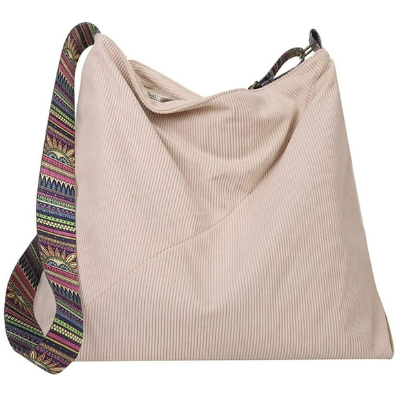 Women Corduroy Tote Bag Large Shoulder Hobo Bag for Women Boho Casual Handbag Purse