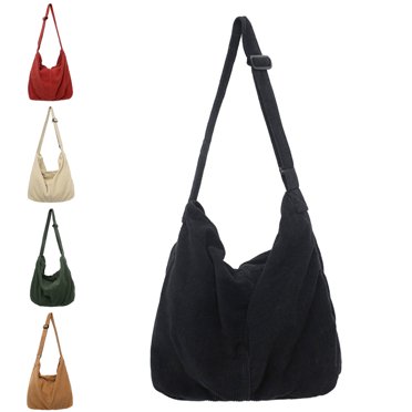 CHUNTIAN Corduroy Tote Handbags For Women Large Shoulder Crossbody Bag Casual Work Bags Hobo Messenger Bag Satchel With Multi Pocket