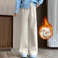 thumbnail image 1 of Women Corduroy Trousers High Elasticated Waist Straight Leg Stretch Pants Casual Trousers with Pockets White L, 1 of 6