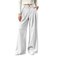 thumbnail image 1 of Women Corduroy Wide Leg Pants High Waist Button Zipper Pleated Trousers Loose Casual Palazzo Pants with Pockets, 1 of 4