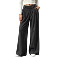 thumbnail image 1 of Women Corduroy Wide Leg Pants High Waist Button Zipper Pleated Trousers Loose Casual Palazzo Pants with Pockets, 1 of 9
