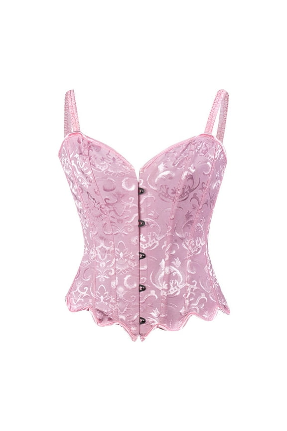 Women Corset Lace Up Bustier Bodyshaper with Garters Elegant Overbust Design for Enhanced and Supportive Fit