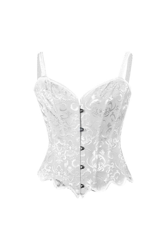 Women Corset Lace Up Bustier Bodyshaper with Garters Elegant Overbust Design for Enhanced and Supportive Fit